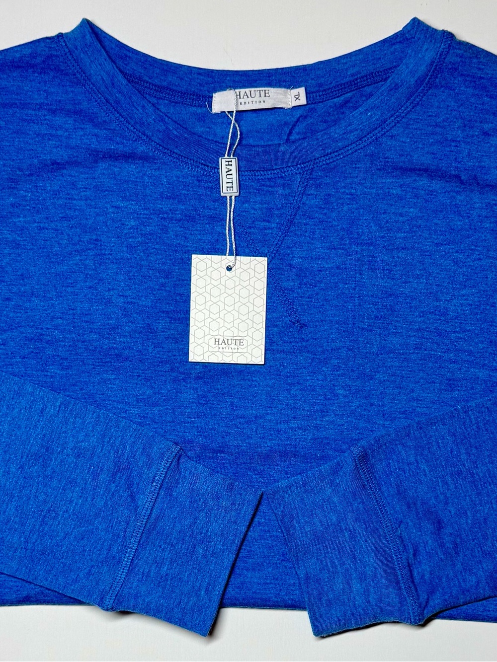 NWT Haute Edition Blue Marled Knit Pullover Women’s XL Long Sleeve Sweatshirt Te